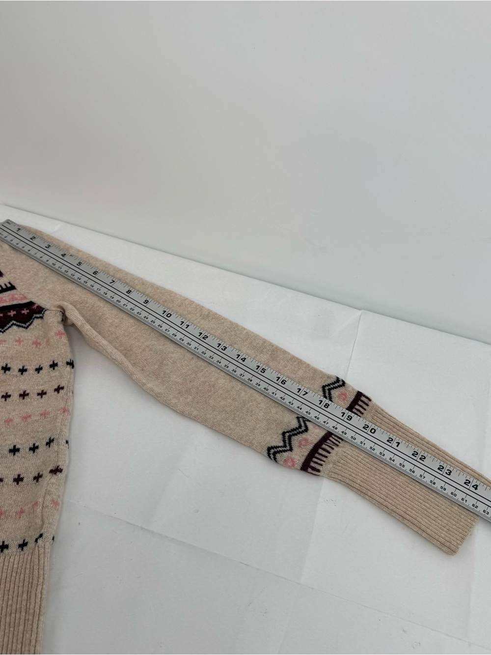 Barbour Womens Birch Knit Sweater US 6 Wool Blend Fair Isle Oatmeal - Picture 13 of 16